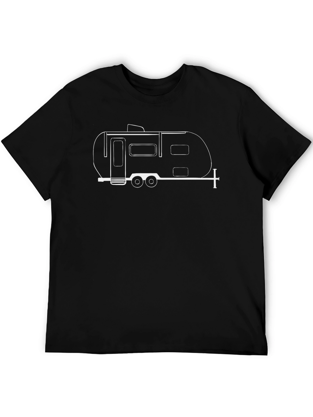 Retro Camper Graphic Tee - Black Cotton T-Shirt