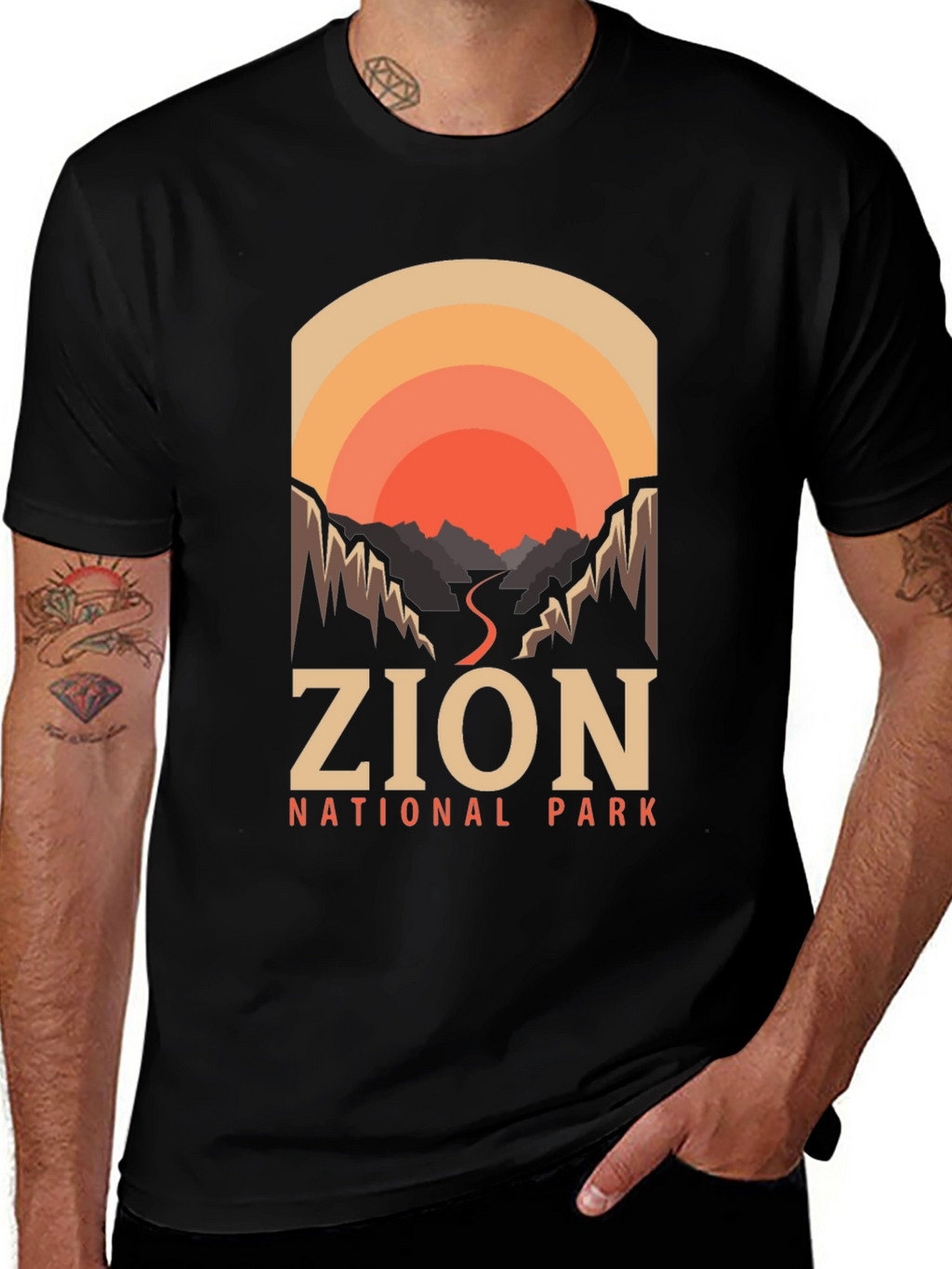 Zion National Park T-Shirt Retro Design