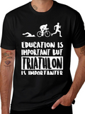 Triathlon Important T-Shirt: Swim Bike Run Graphic Tee