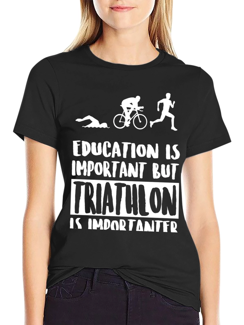 Triathlon Important T-Shirt: Swim Bike Run Graphic Tee