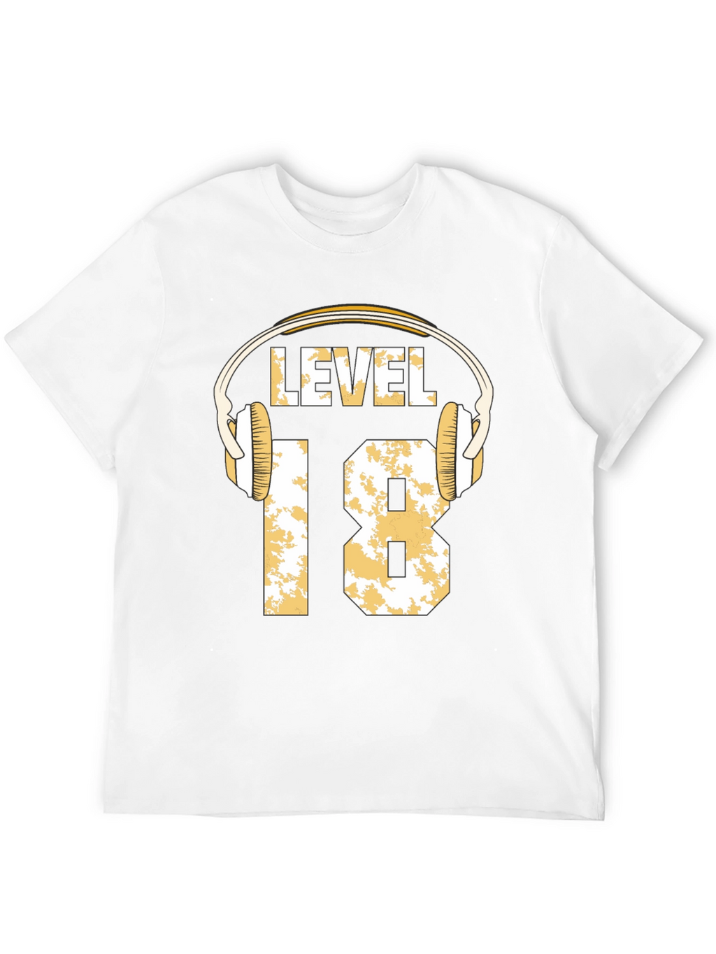Level 18 Gamer T-Shirt with Headphone Graphic