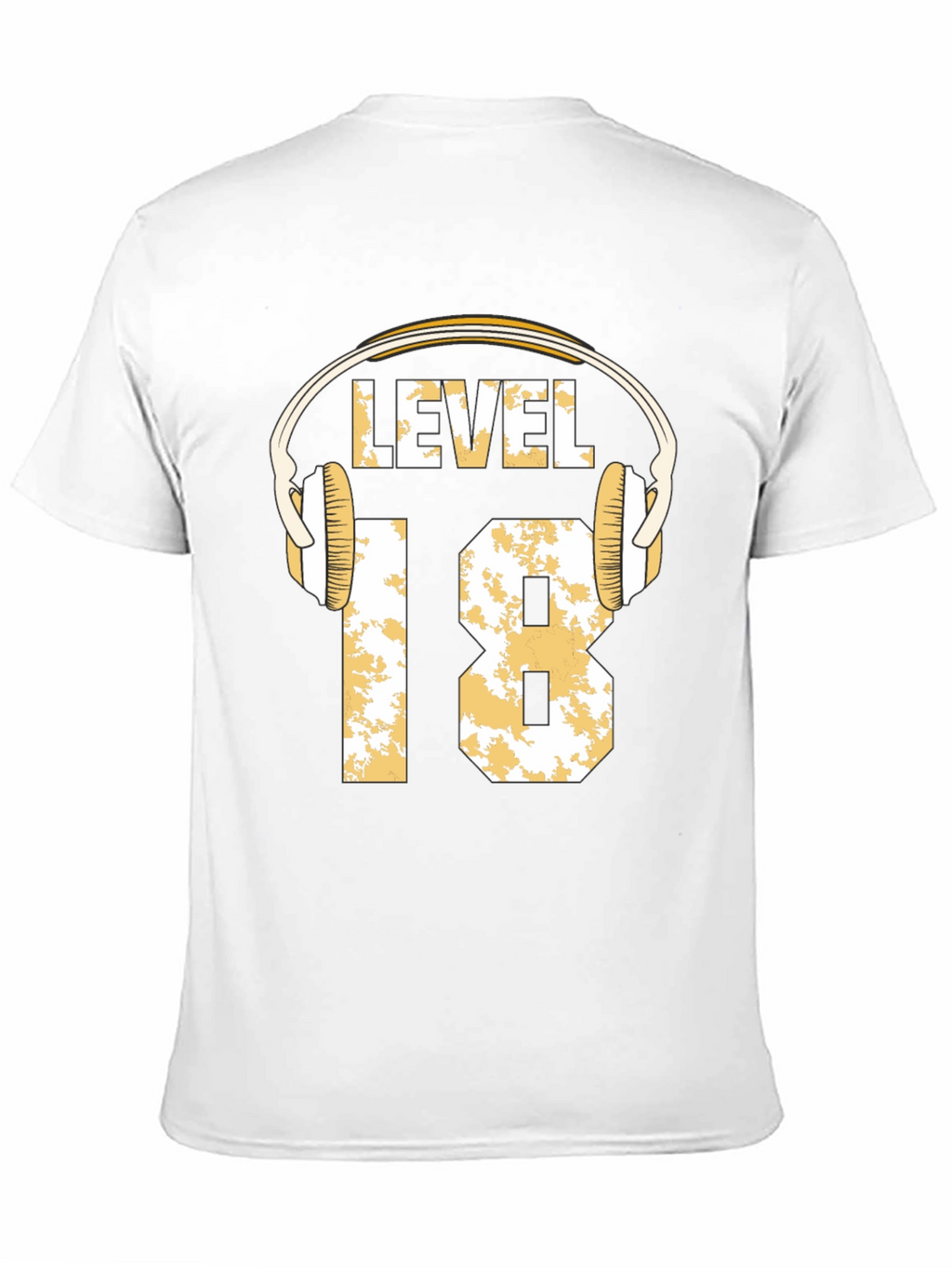 Level 18 Gamer T-Shirt with Headphone Graphic