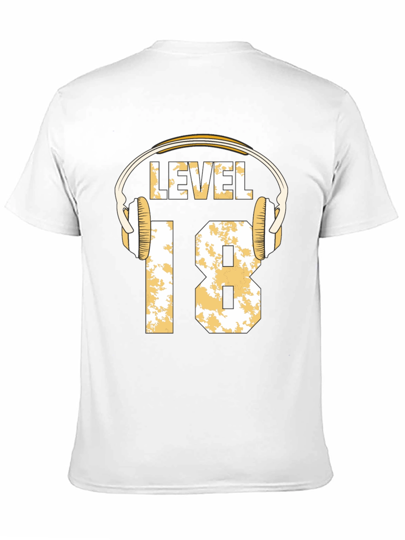 Level 18 Gamer T-Shirt with Headphone Graphic