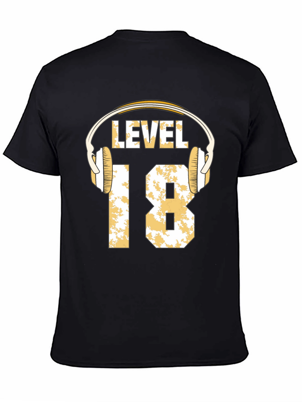 Level 18 Gamer T-Shirt with Headphone Graphic