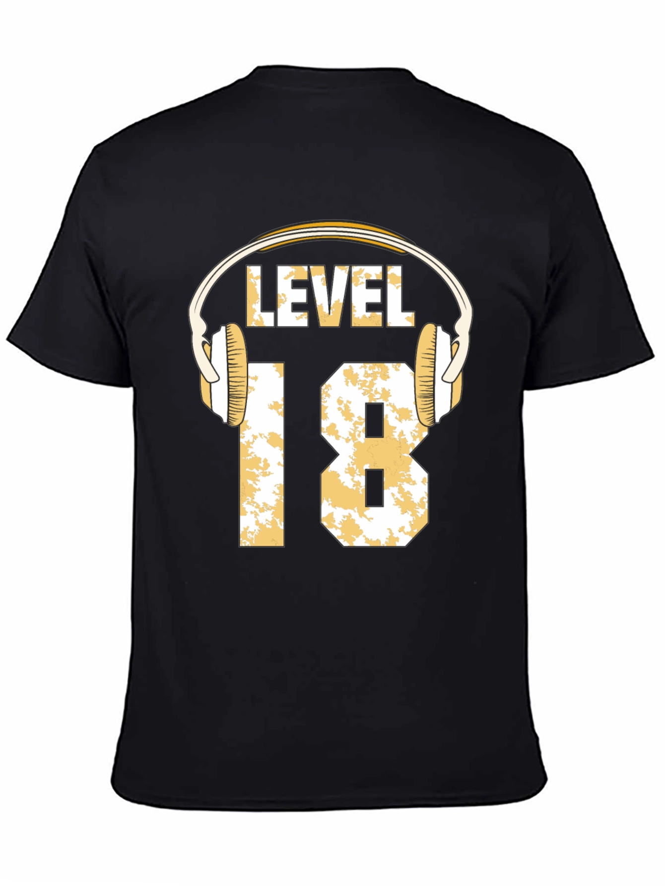 Level 18 Gamer T-Shirt with Headphone Graphic