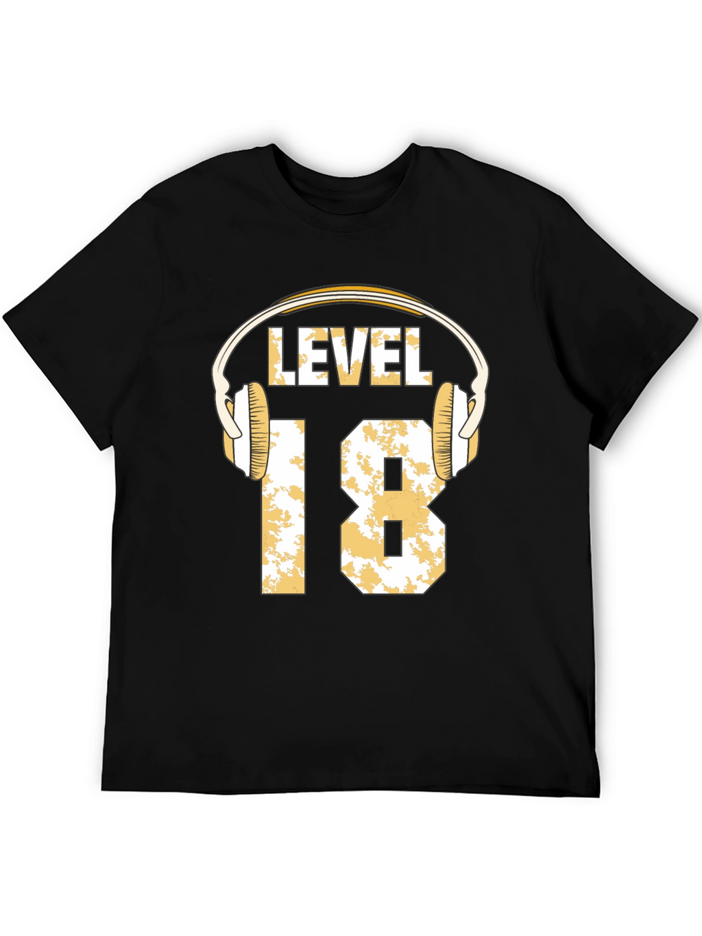Level 18 Gamer T-Shirt with Headphone Graphic