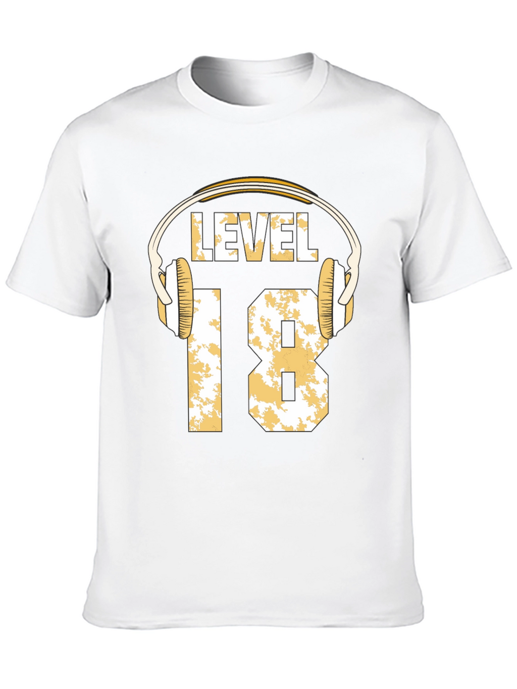 Level 18 Gamer T-Shirt with Headphone Graphic