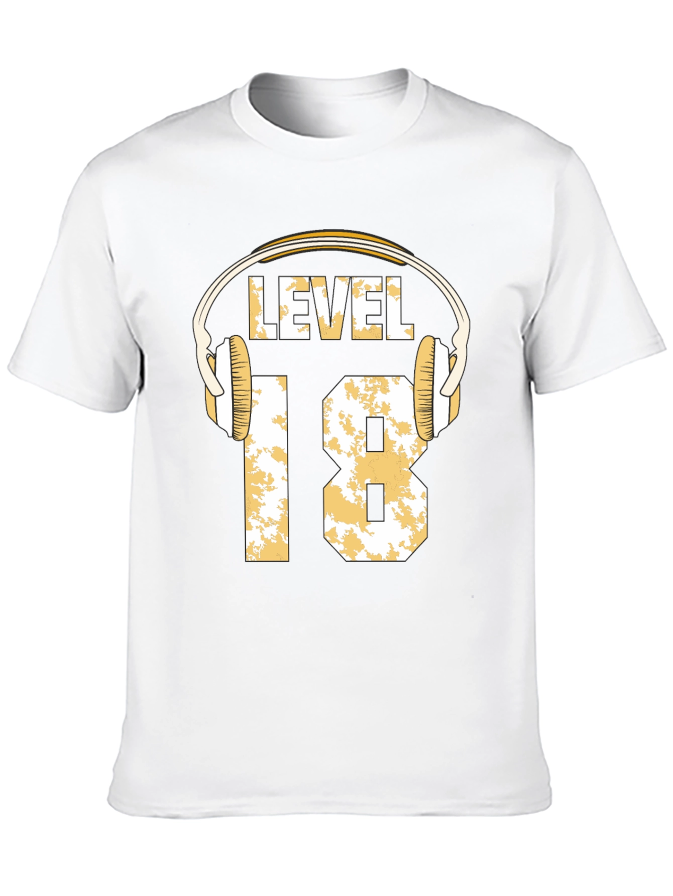 Level 18 Gamer T-Shirt with Headphone Graphic