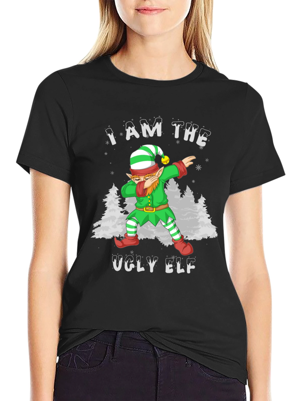 Ugly Elf Dabbing Christmas T-Shirt
