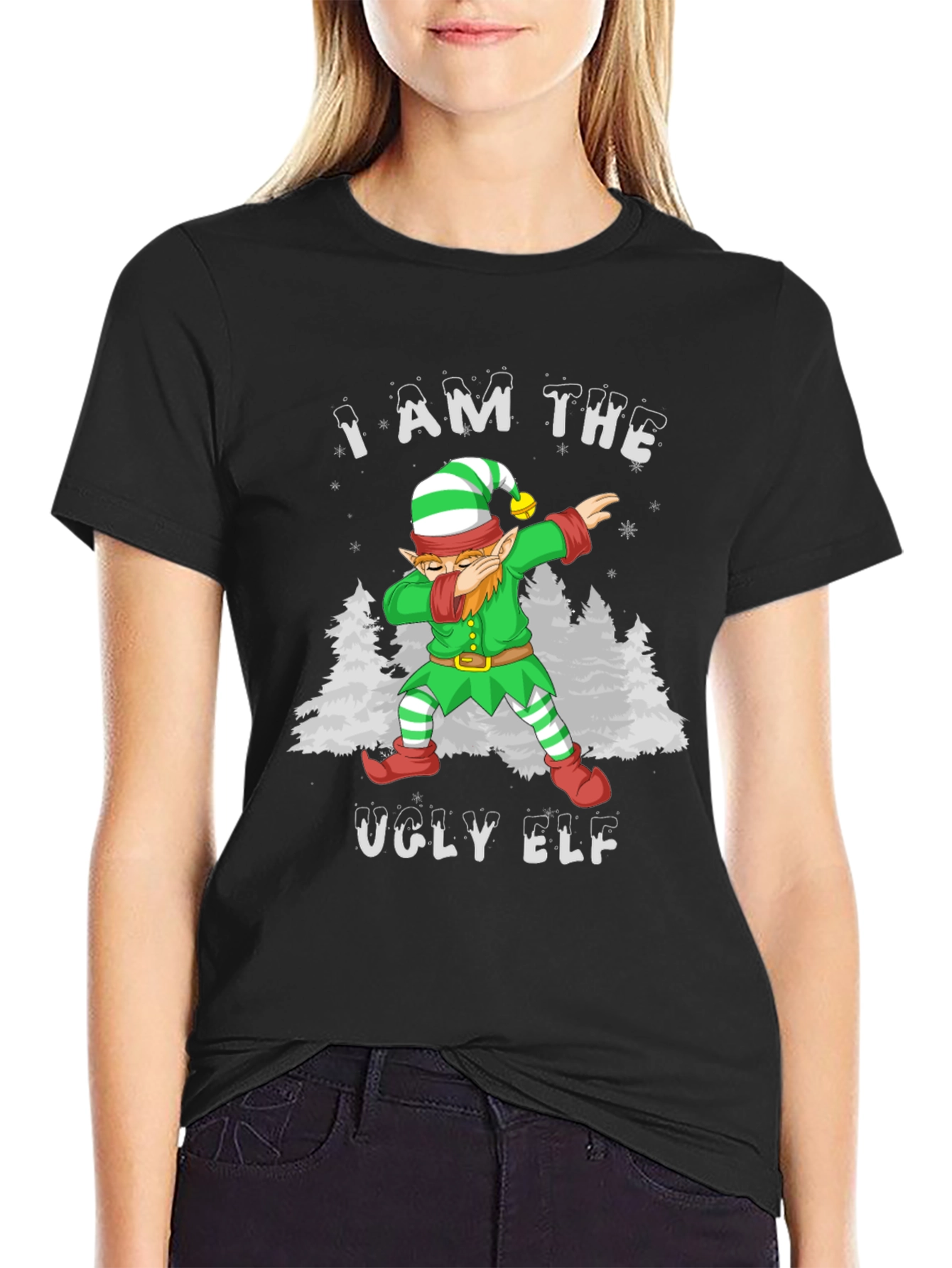 Ugly Elf Dabbing Christmas T-Shirt