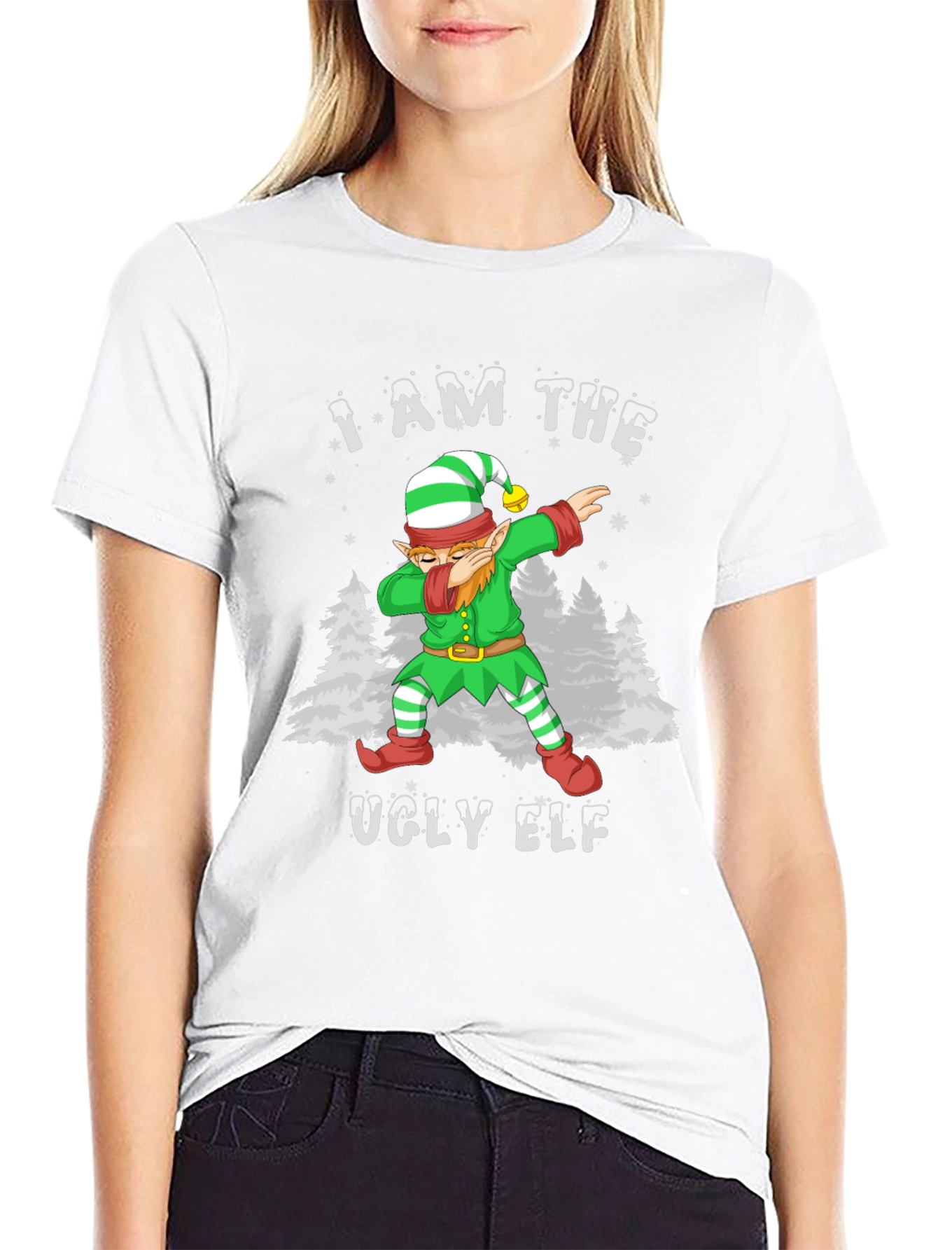 Ugly Elf Dabbing Christmas T-Shirt