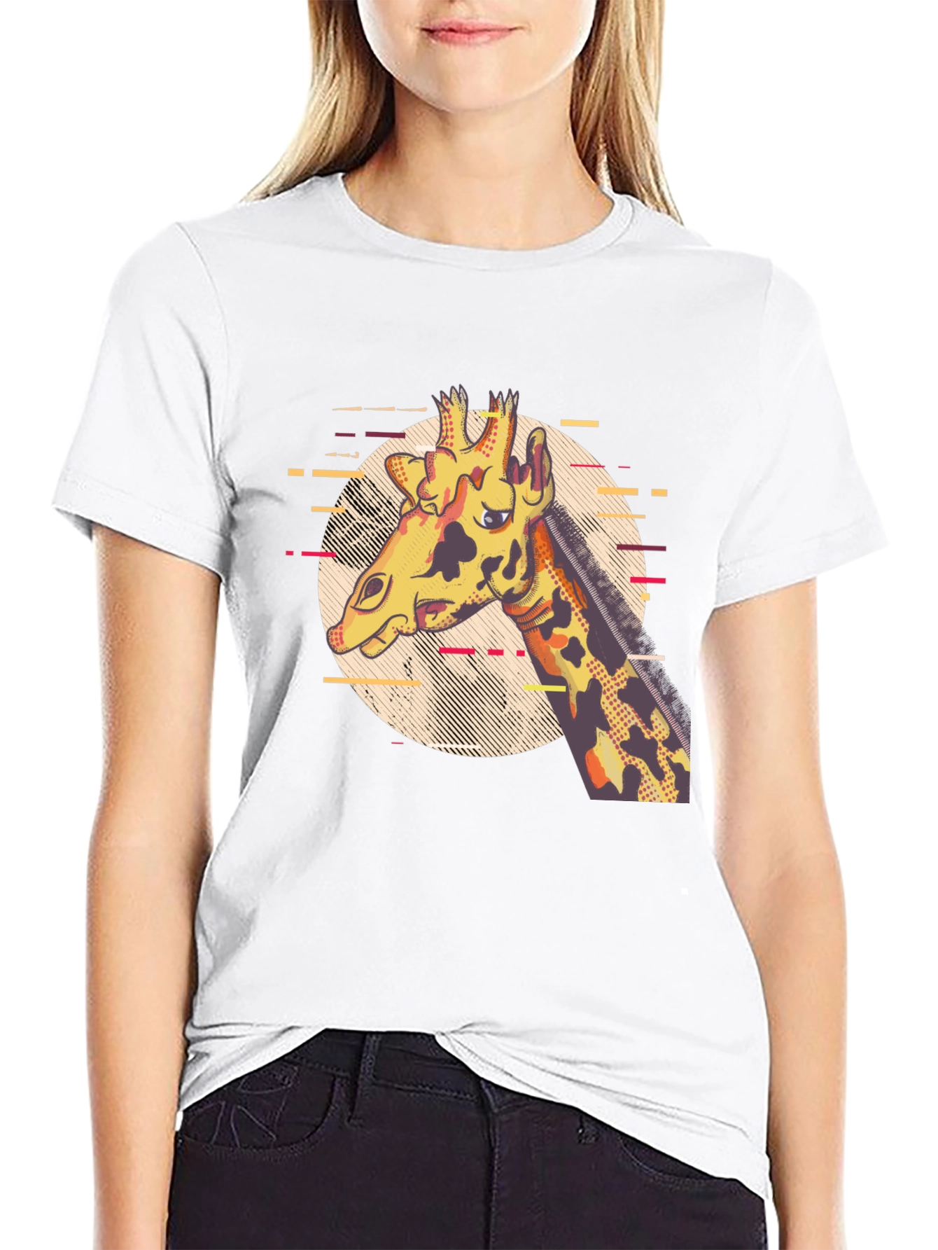 Giraffe Graphic Print T-Shirt