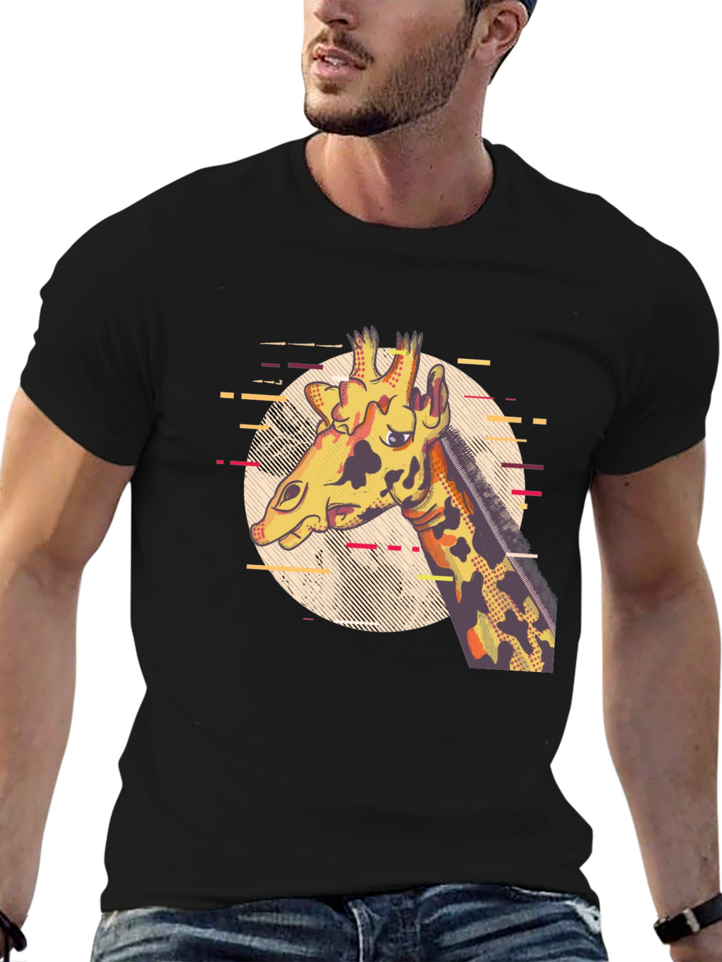 Giraffe Graphic Print T-Shirt