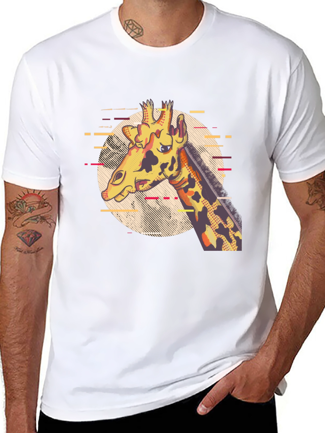 Giraffe Graphic Print T-Shirt