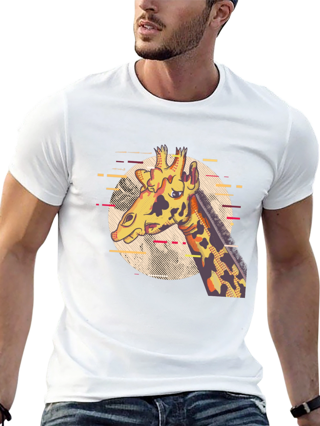 Giraffe Graphic Print T-Shirt