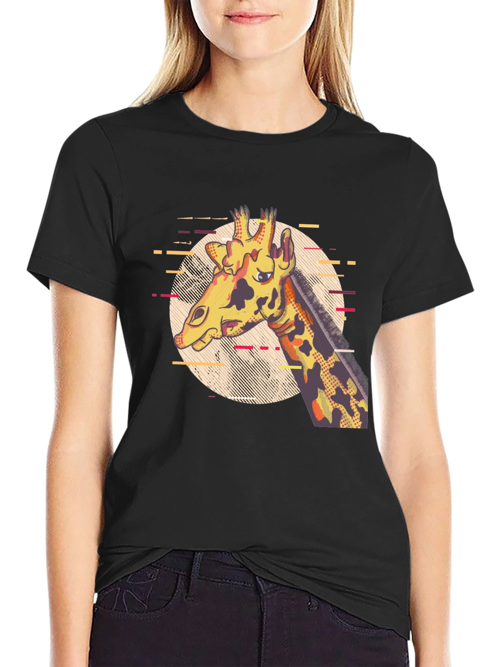 Giraffe Graphic Print T-Shirt