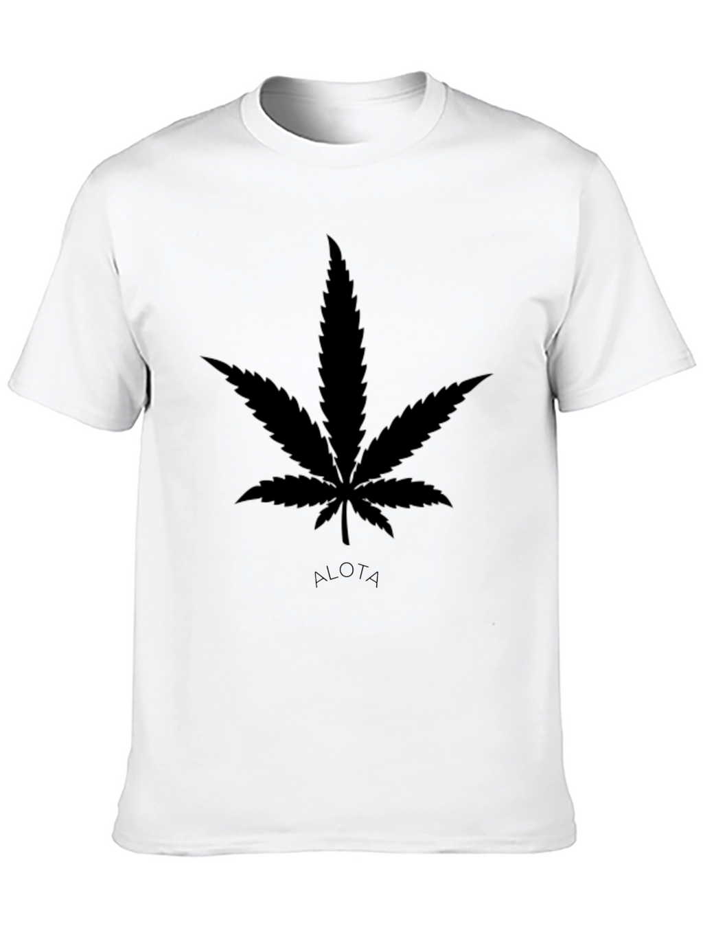 Cannabis Leaf Black Graphic Tee - Casual Style