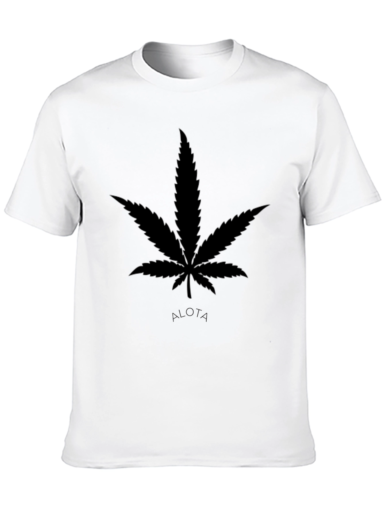 Cannabis Leaf Black Graphic Tee - Casual Style
