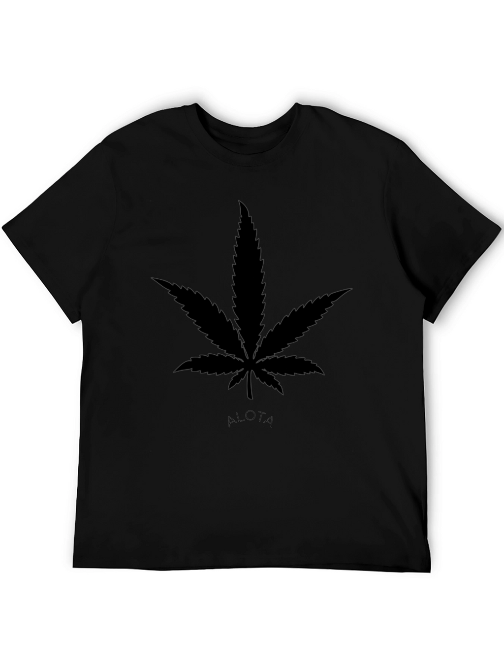 Cannabis Leaf Black Graphic Tee - Casual Style