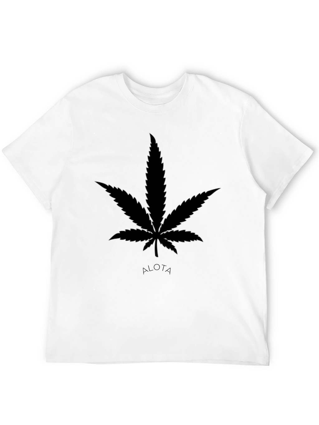 Cannabis Leaf Black Graphic Tee - Casual Style