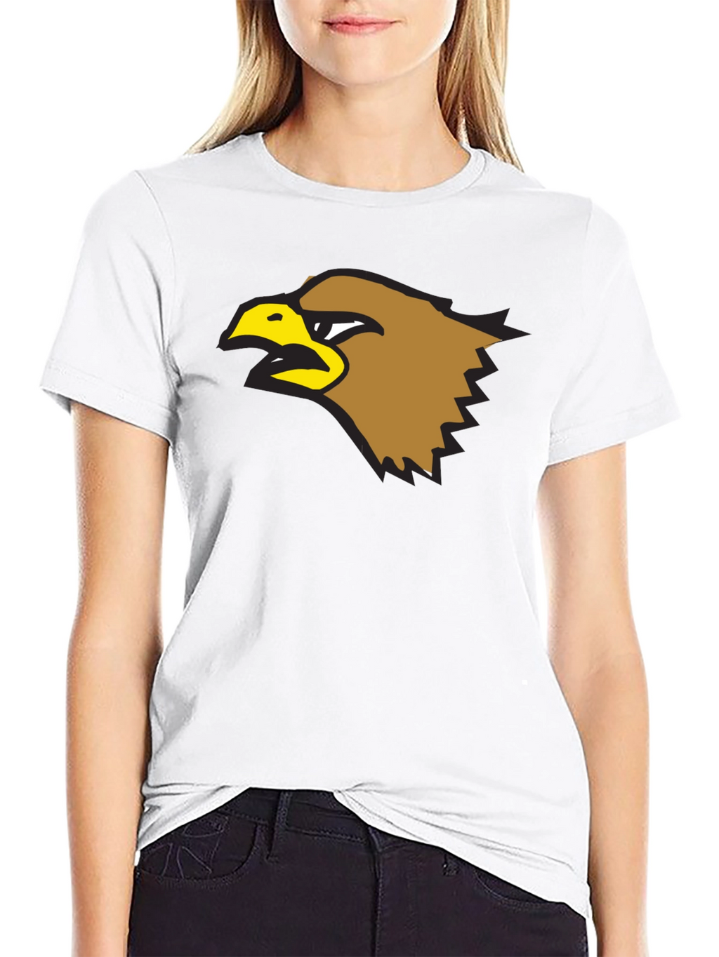 Bold Eagle Graphic Tee - Black Cotton Shirt