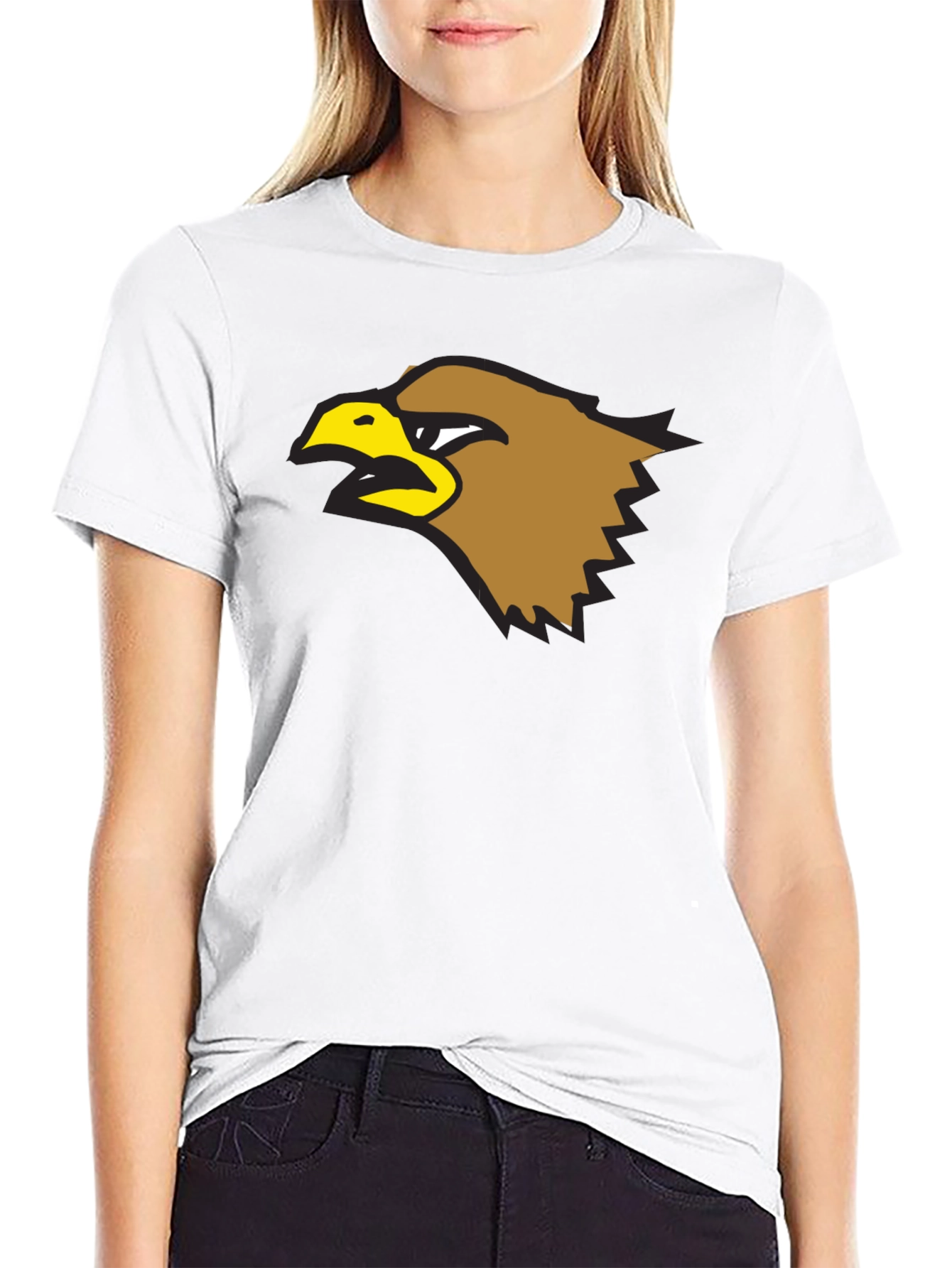 Bold Eagle Graphic Tee - Black Cotton Shirt