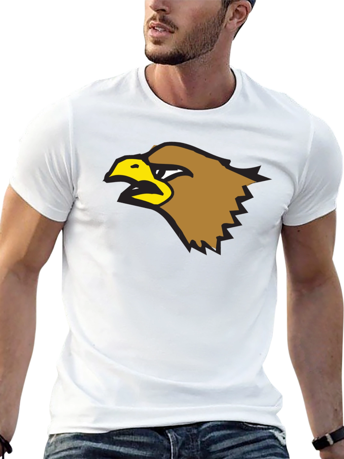 Bold Eagle Graphic Tee - Black Cotton Shirt