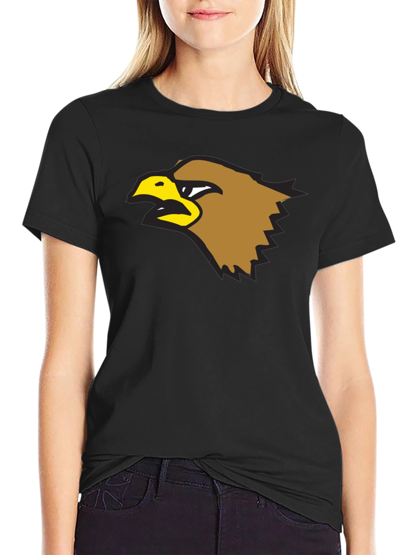 Bold Eagle Graphic Tee - Black Cotton Shirt