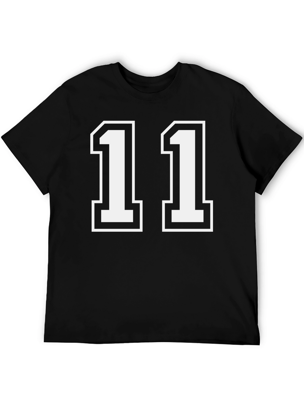 Black T-Shirt with White Number 11
