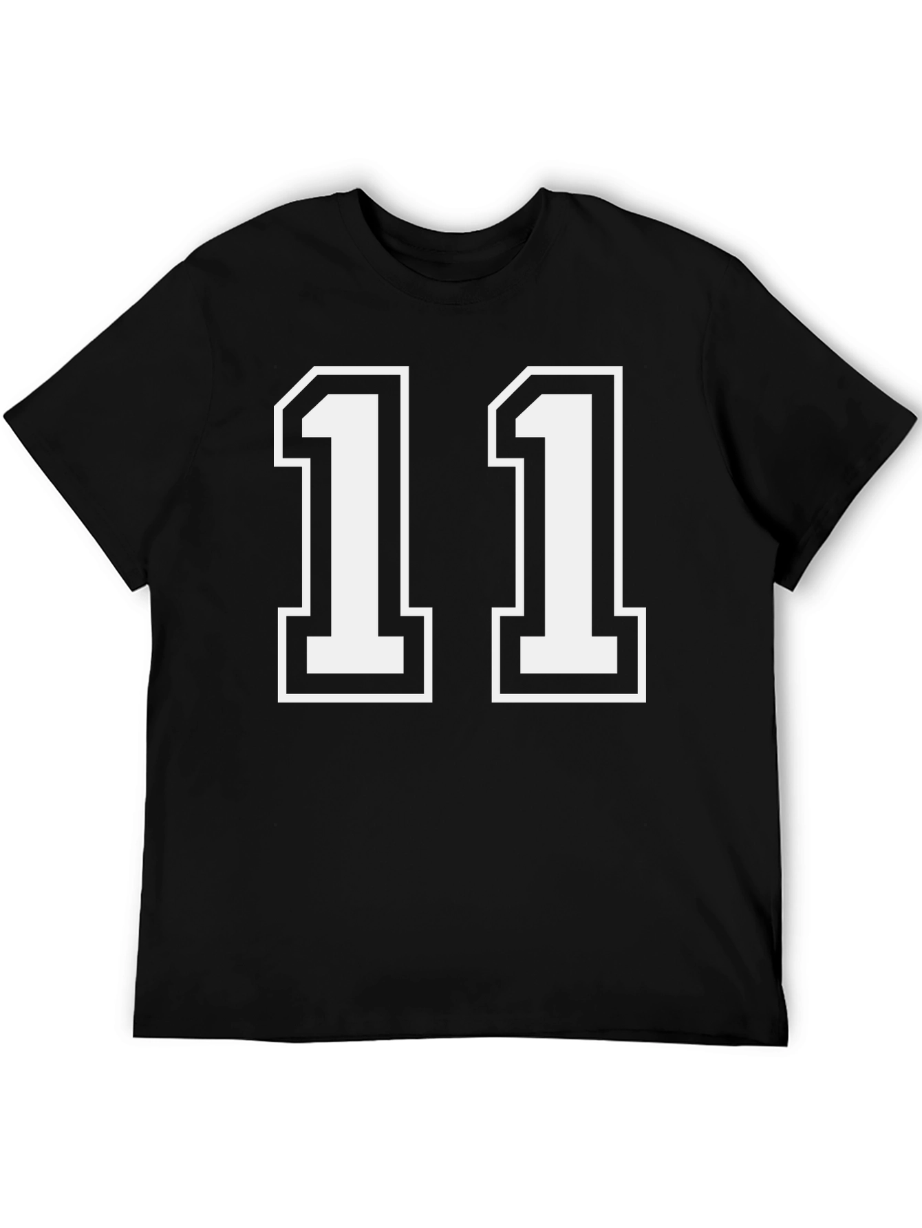 Black T-Shirt with White Number 11