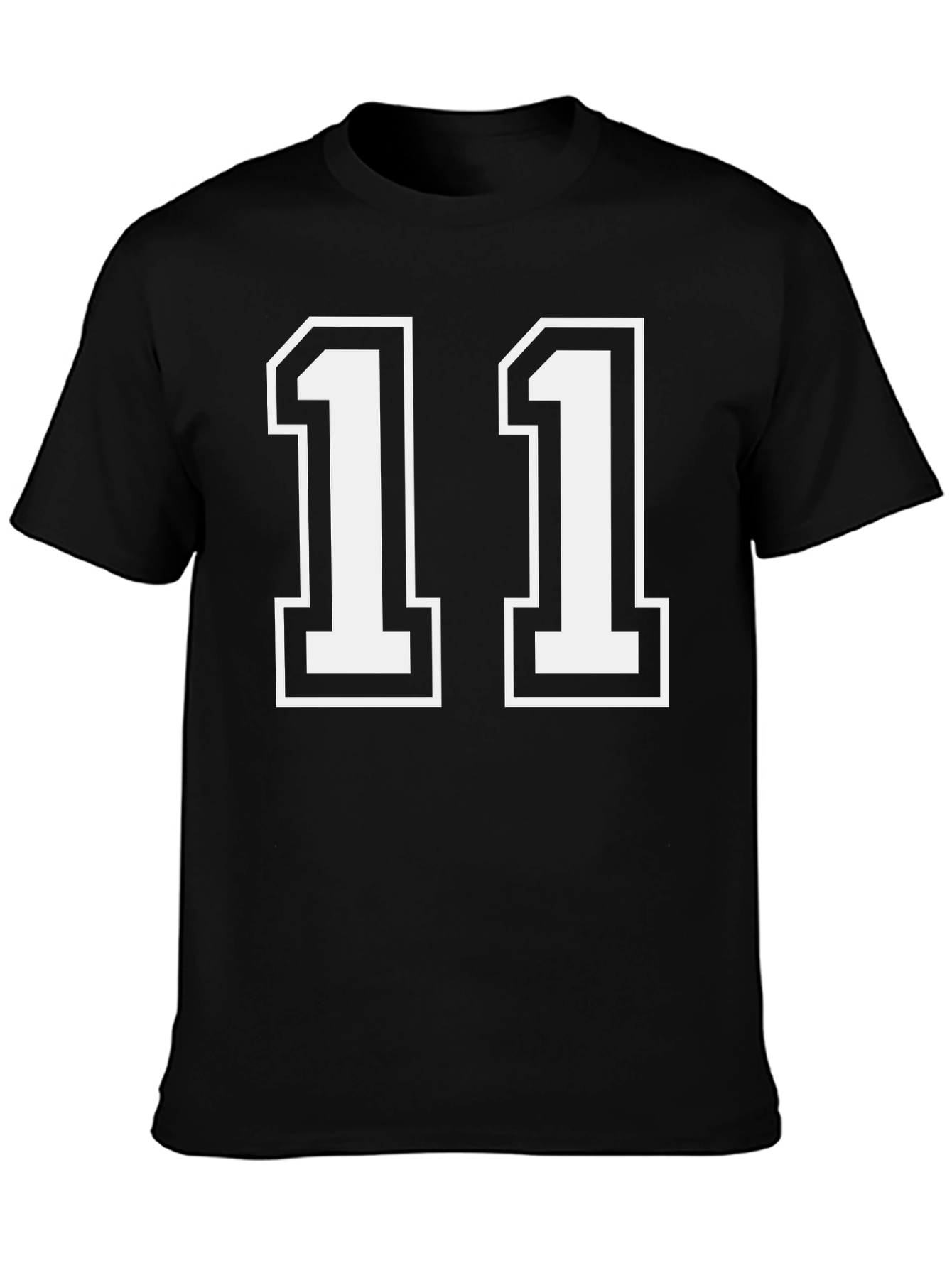 Black T-Shirt with White Number 11