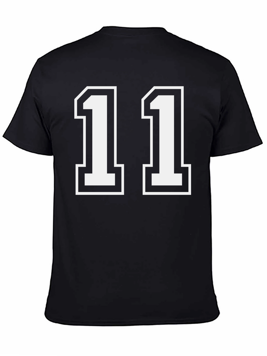 Black T-Shirt with White Number 11