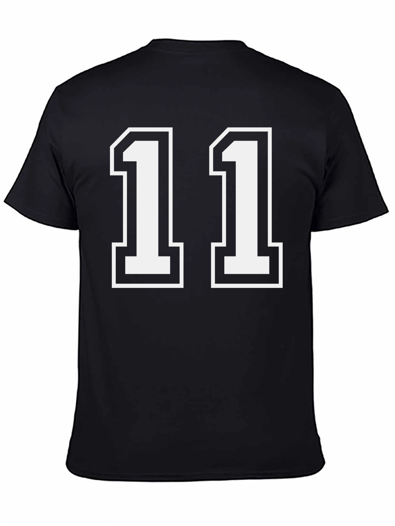 Black T-Shirt with White Number 11