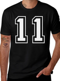 Black T-Shirt with White Number 11