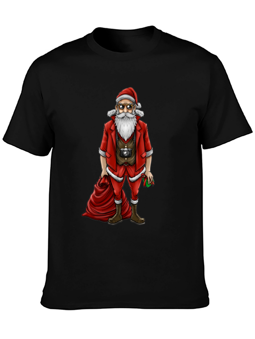 Hipster Santa T-Shirt - Cool Holiday Style