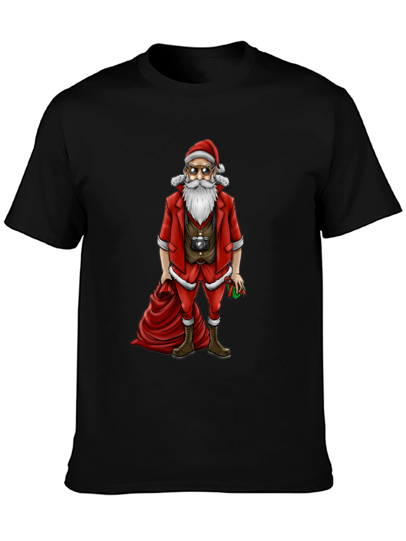 Hipster Santa T-Shirt - Cool Holiday Style