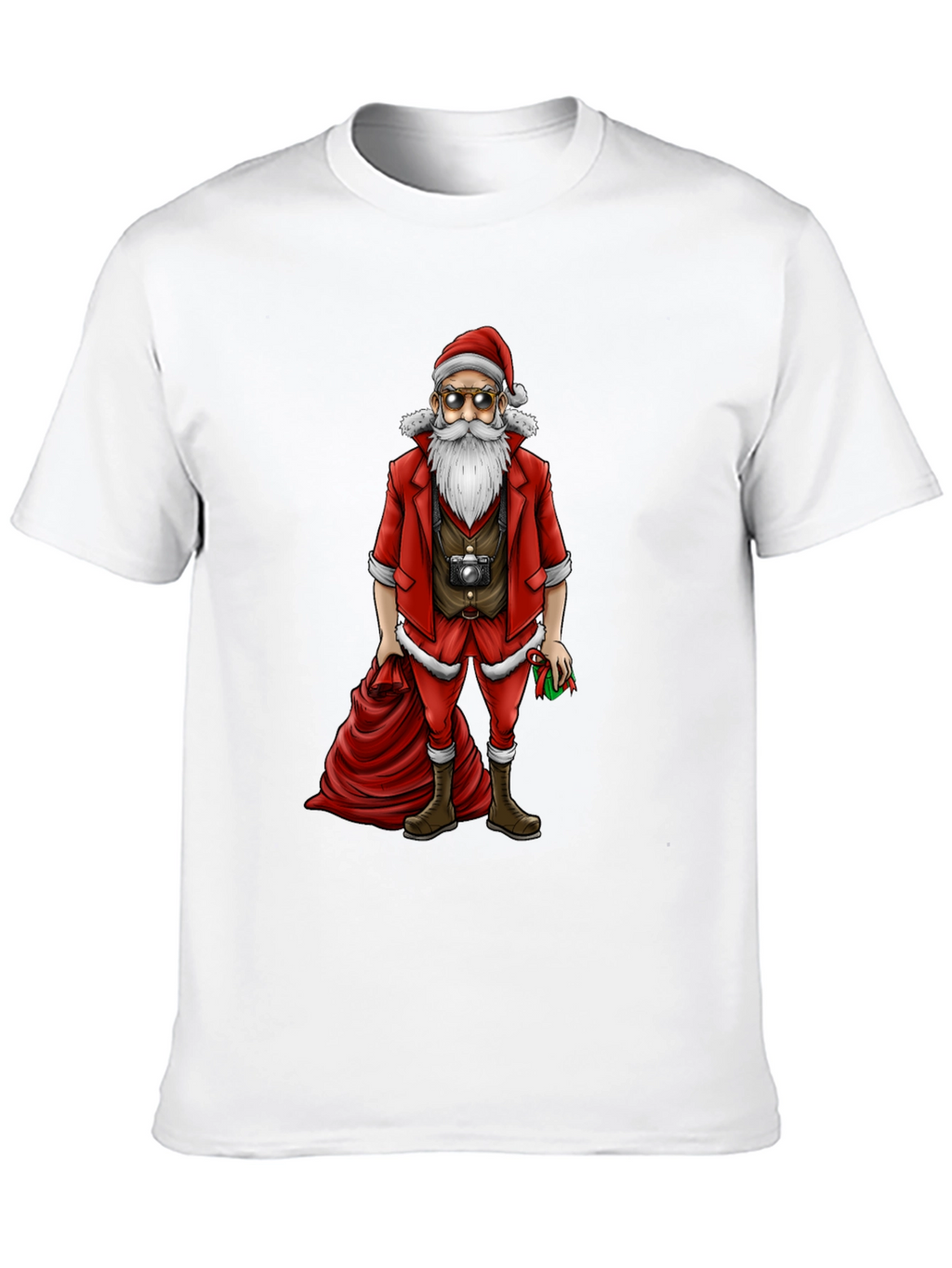 Hipster Santa T-Shirt - Cool Holiday Style