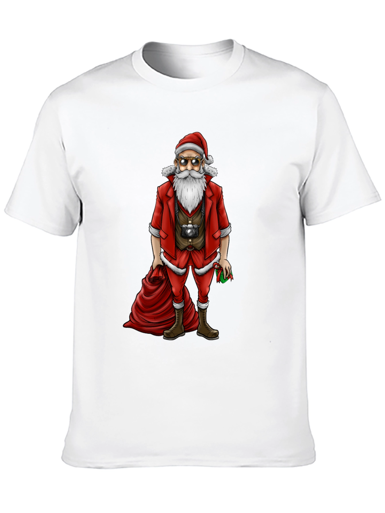 Hipster Santa T-Shirt - Cool Holiday Style