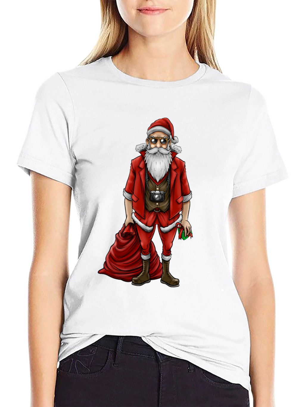 Hipster Santa T-Shirt - Cool Holiday Style
