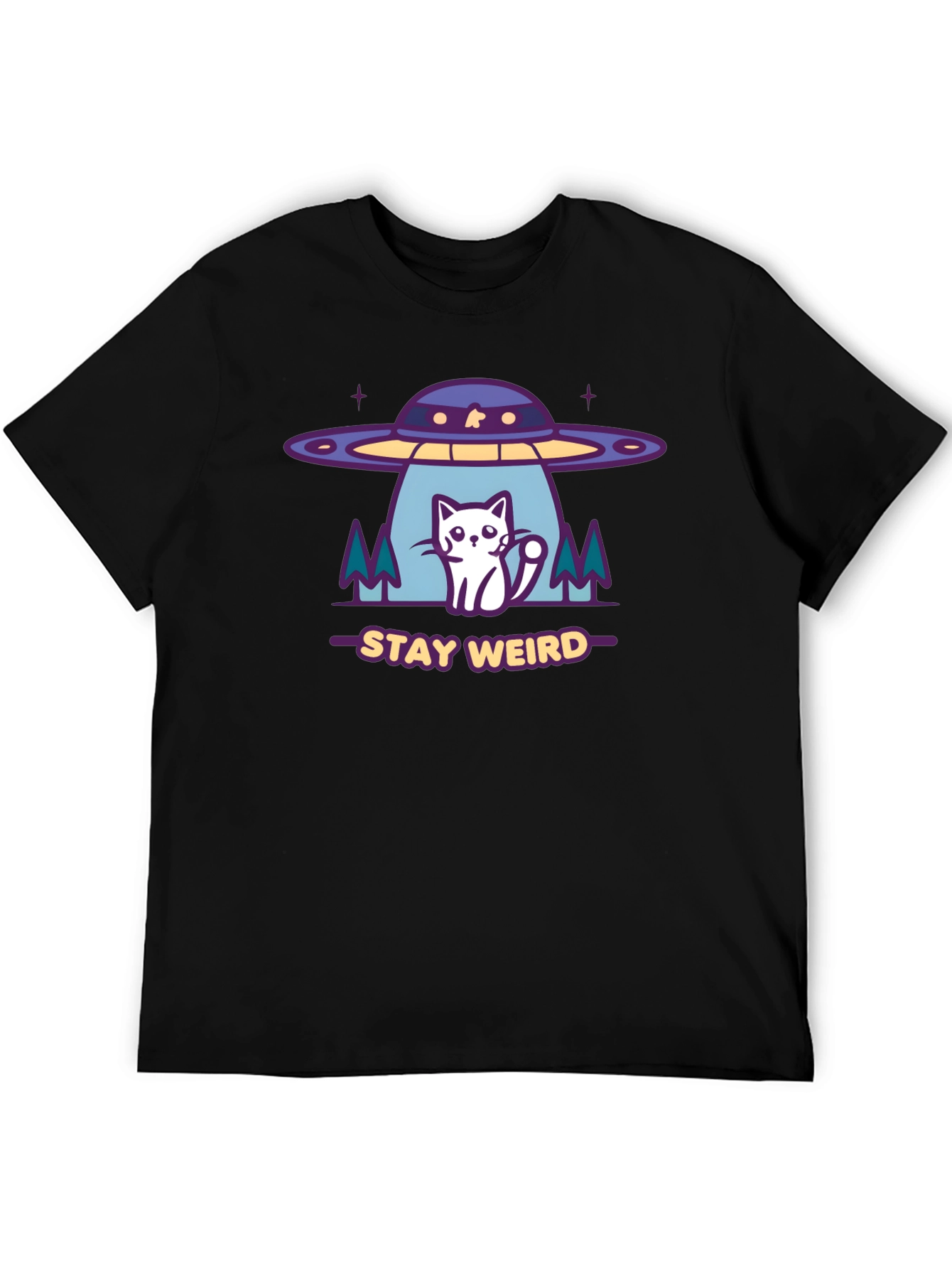 Stay Weird Alien Cat Graphic Tee