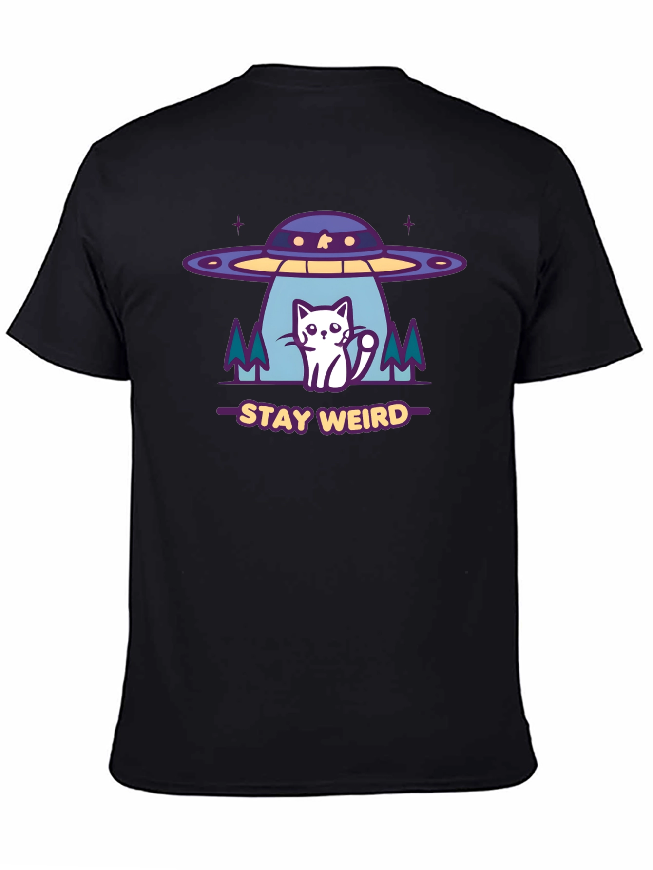 Stay Weird Alien Cat Graphic Tee