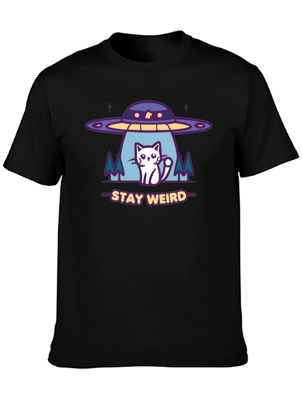 Stay Weird Alien Cat Graphic Tee