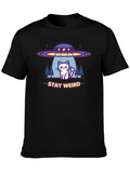 Stay Weird Alien Cat Graphic Tee