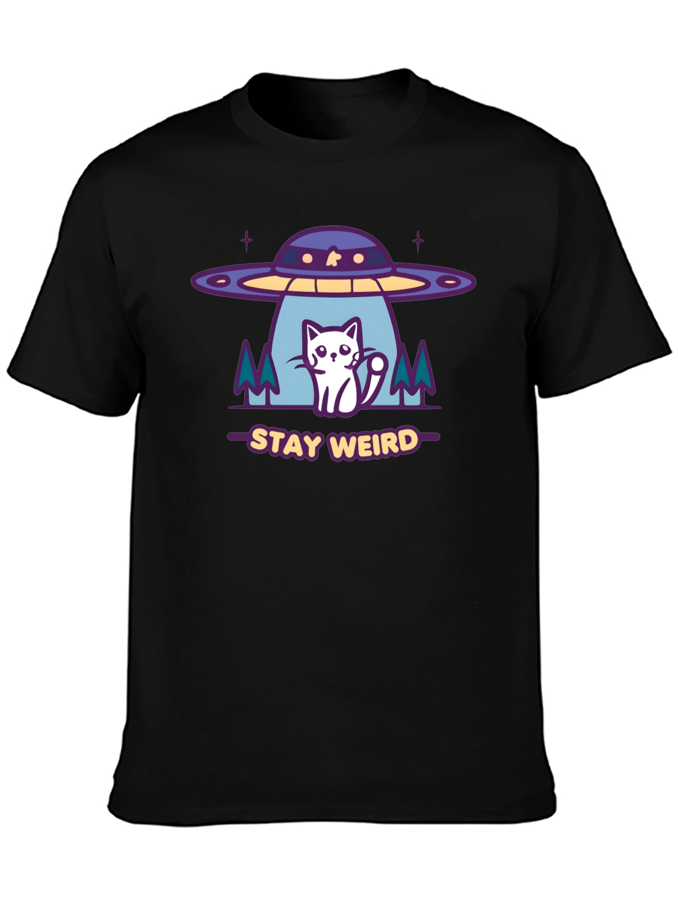 Stay Weird Alien Cat Graphic Tee