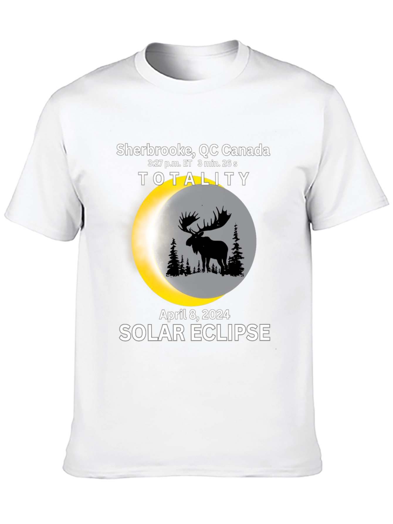Sherbrooke Canada Solar Eclipse 2024 Moose T-Shirt