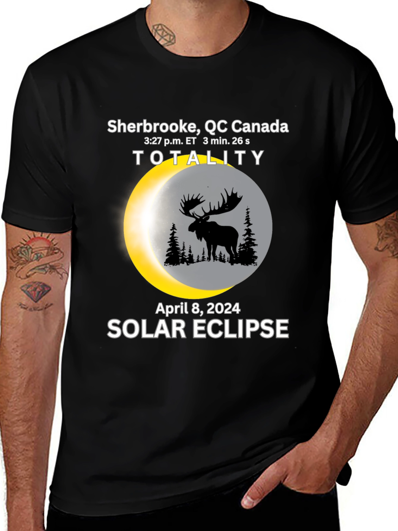 Sherbrooke Canada Solar Eclipse 2024 Moose T-Shirt