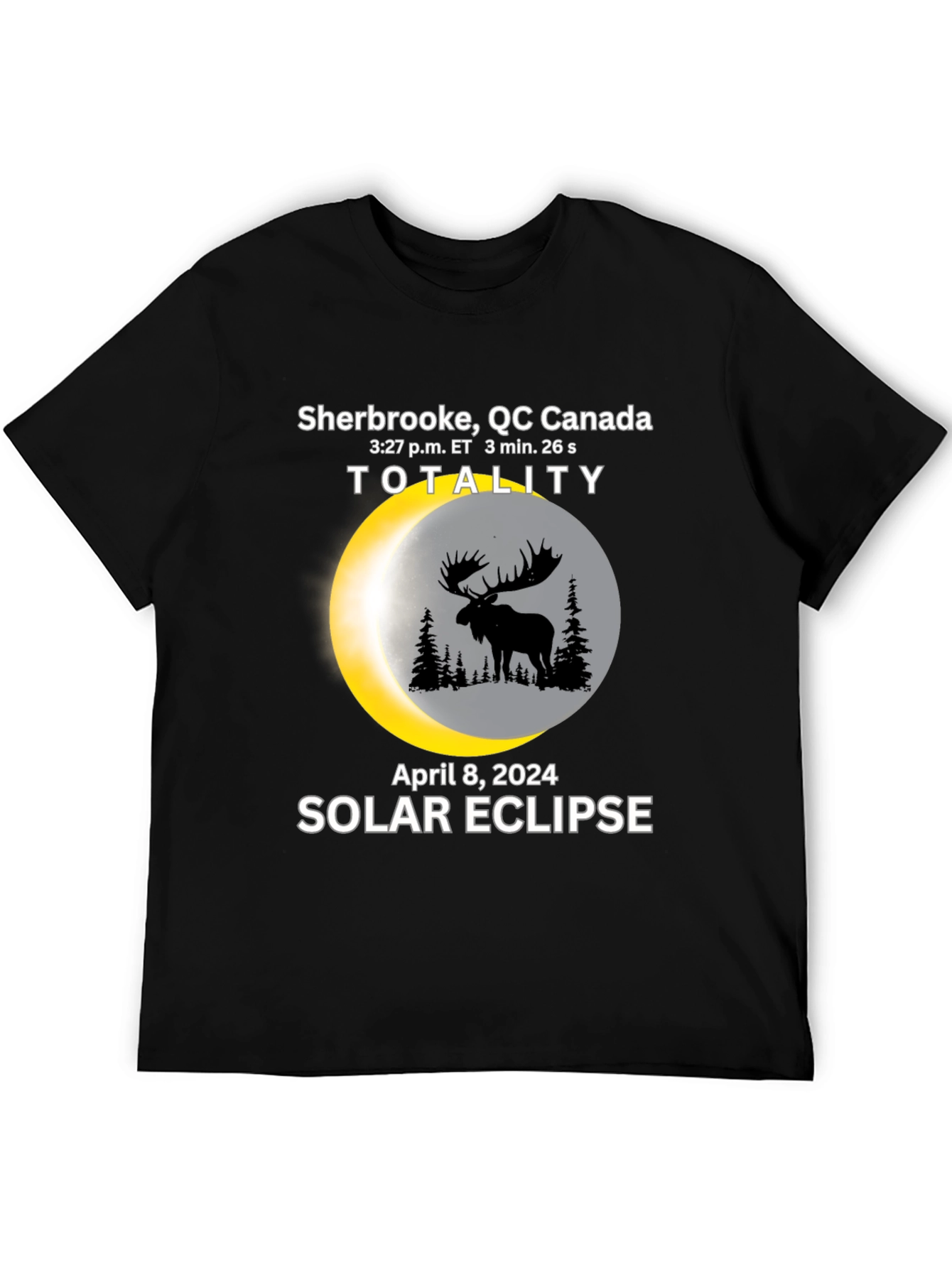 Sherbrooke Canada Solar Eclipse 2024 Moose T-Shirt