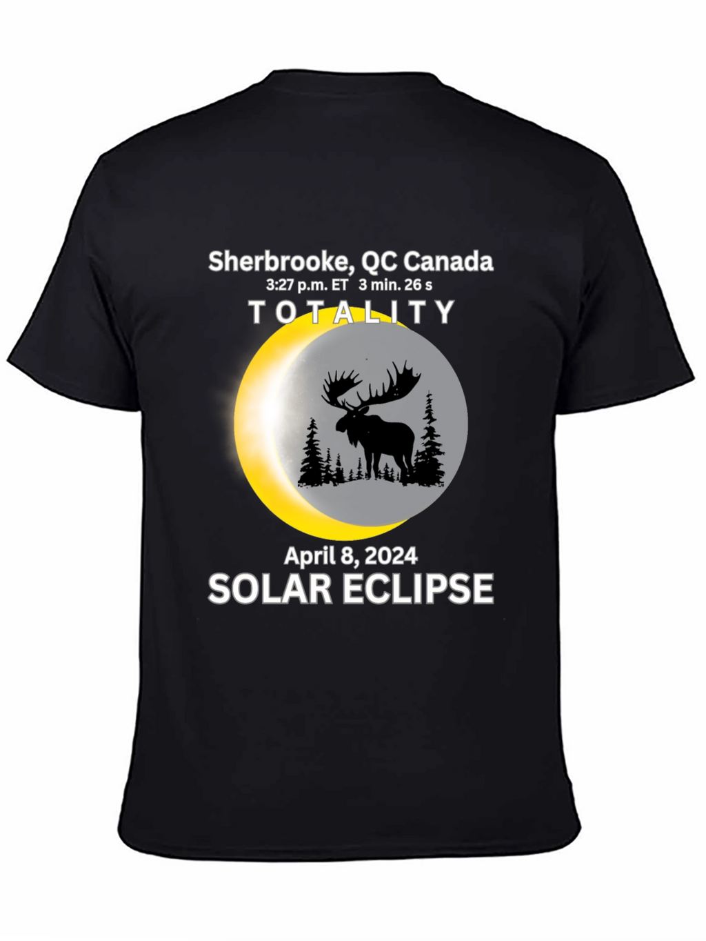 Sherbrooke Canada Solar Eclipse 2024 Moose T-Shirt