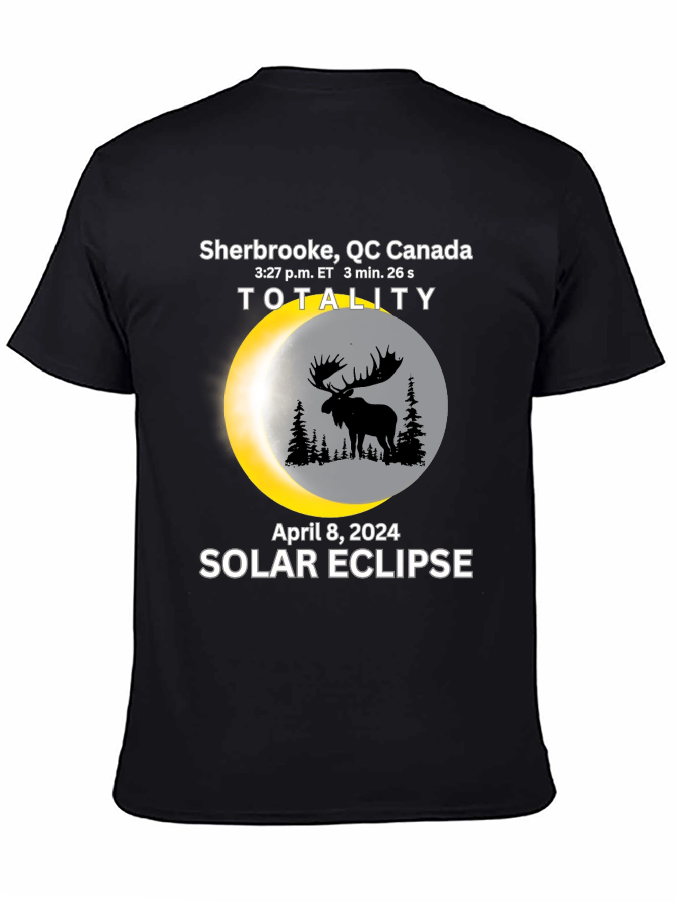 Sherbrooke Canada Solar Eclipse 2024 Moose T-Shirt