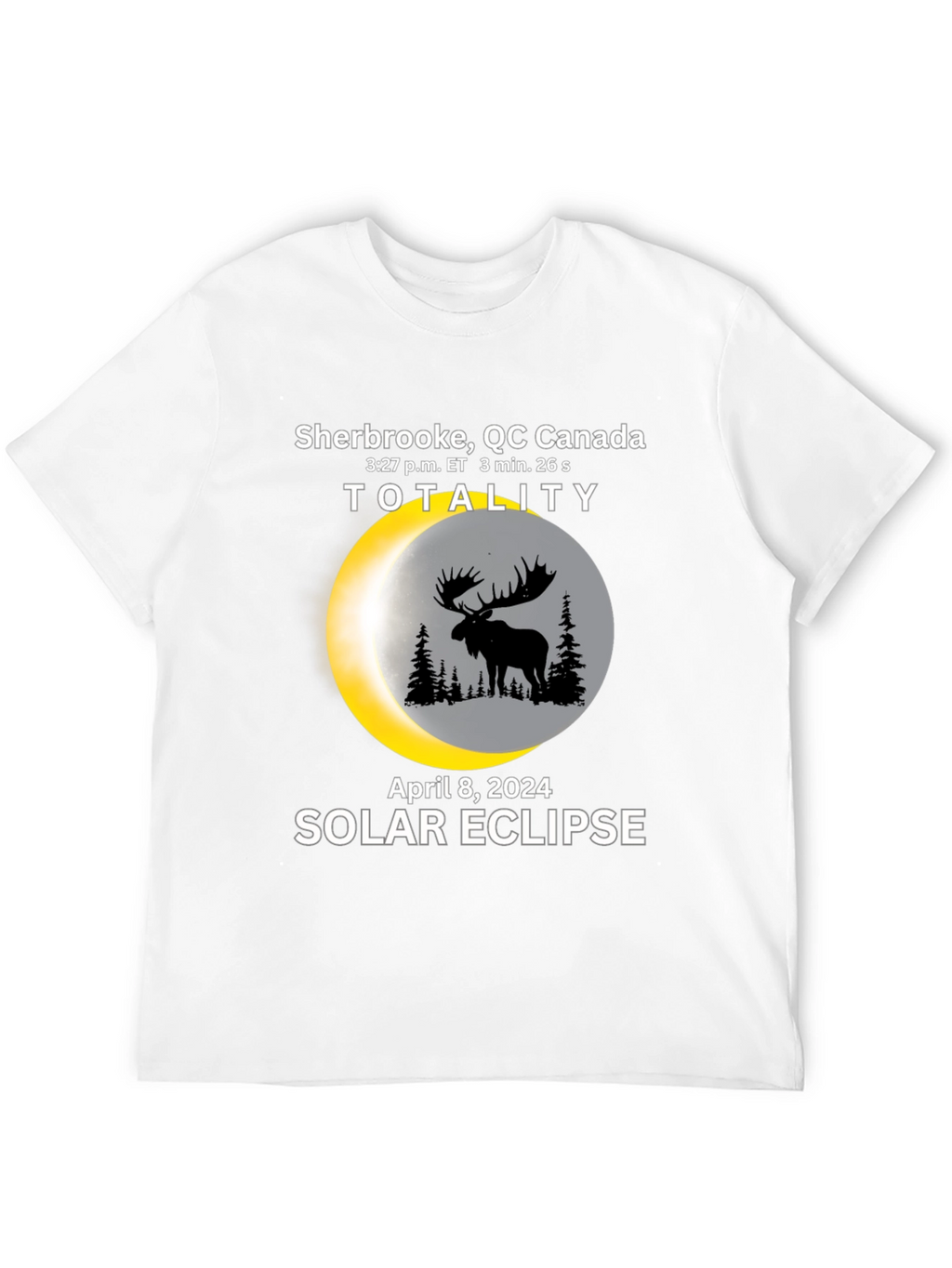 Sherbrooke Canada Solar Eclipse 2024 Moose T-Shirt